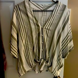 Sim & Sam Pinstriped Relaxed Blouse